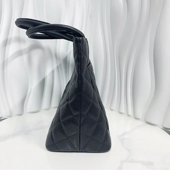 Chanel Black Caviar Leather Quilted Tote Bag - Picture 4 of 11